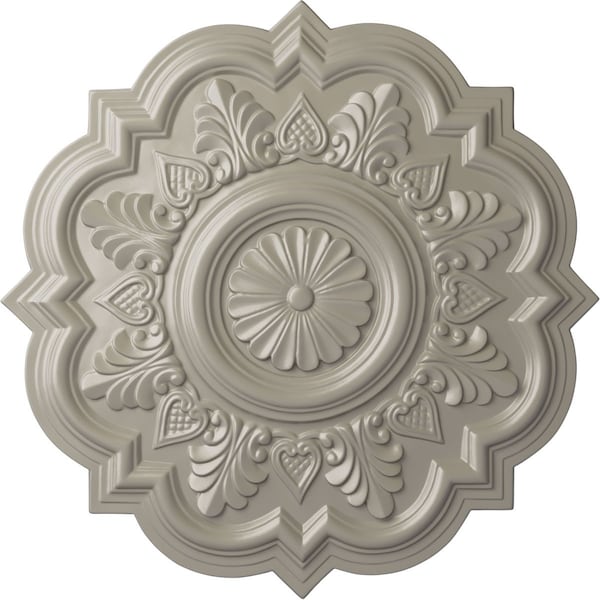 Ekena Millwork Deria Ceiling Medallion (Fits Canopies up to 6"), Hand-Painted Pearl White, 20 1/4"OD x 1 1/2"P CM20DRPWS - main